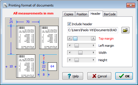 Print format of documents