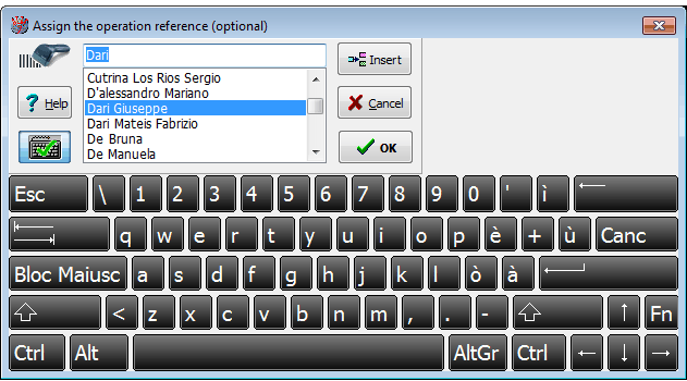 On screen keyboard